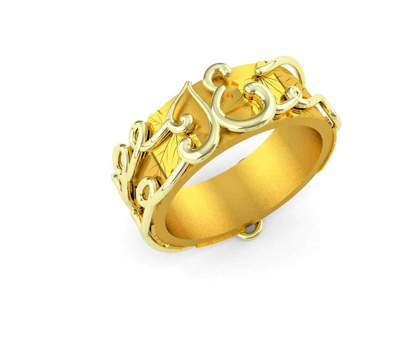 Dettaglio dell'anello in oro